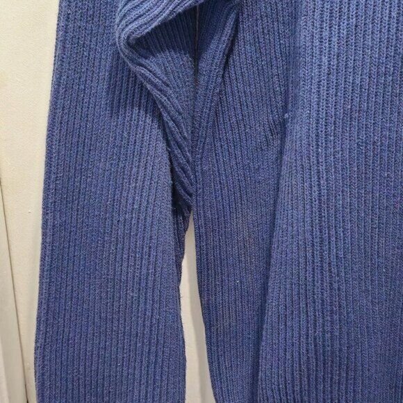 Vintage Creem Comp Menswear Blue Knit V-Neck Sweater XL - Picture 7 of 13
